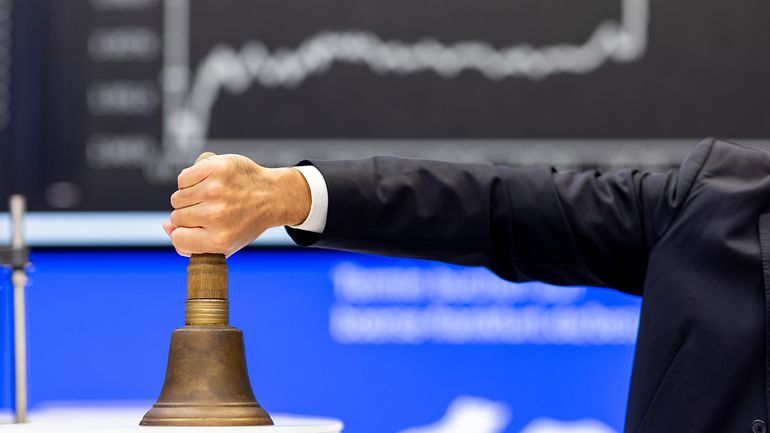 IPO bell in front of DAX board