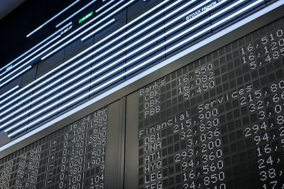 Stock sectors on screen